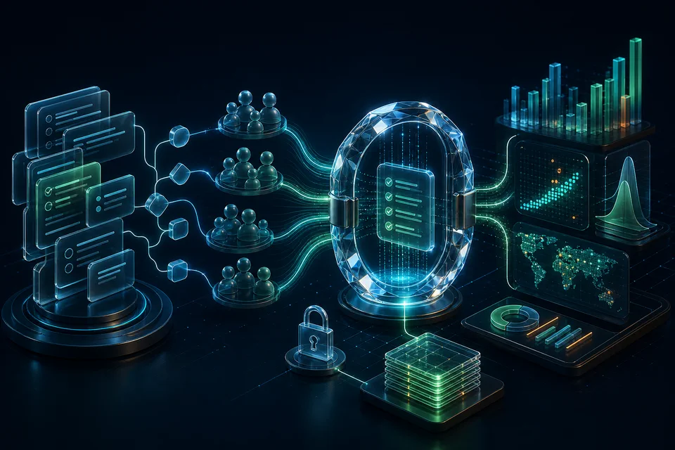 Reusable questions, governed audiences, protected campaign history, and analytics connected in one questionnaire program